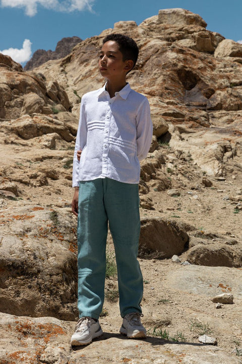 Pleated shirt & Trouser Co-ord set - Chi Linen