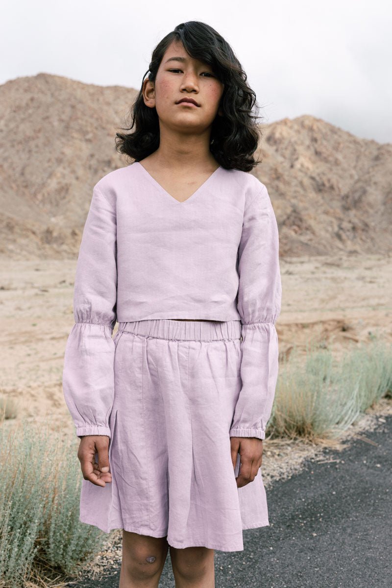 Puff sleeve crop top - Chi Linen