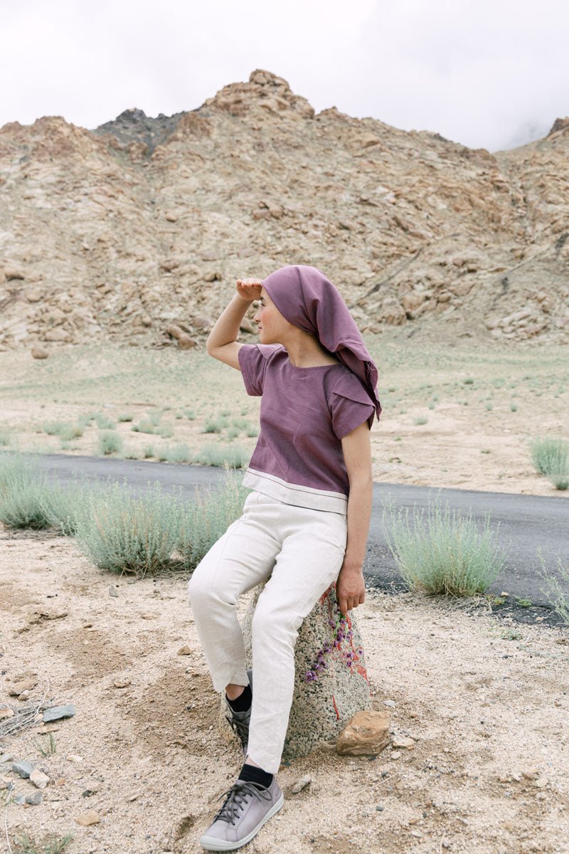 Pin tucks trouser - Chi Linen