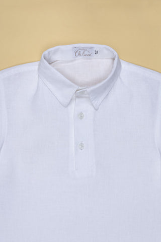Polo neck popover shirt - Chi Linen