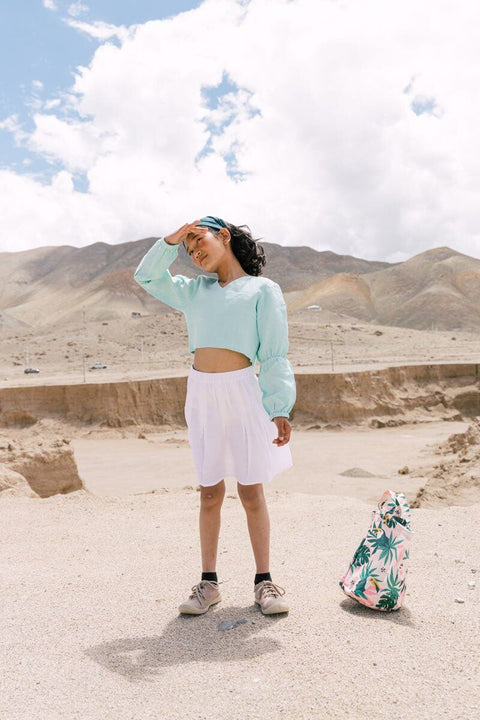 Box pleated skirt - Chi Linen