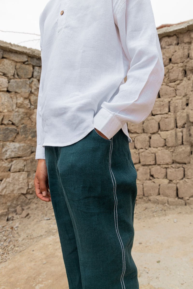 Running stitch trouser - Chi Linen