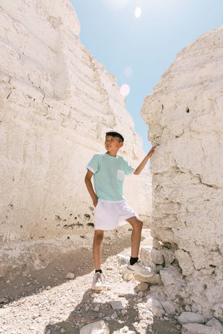 Shoulder button shirt & 2 button shorts set - Chi Linen