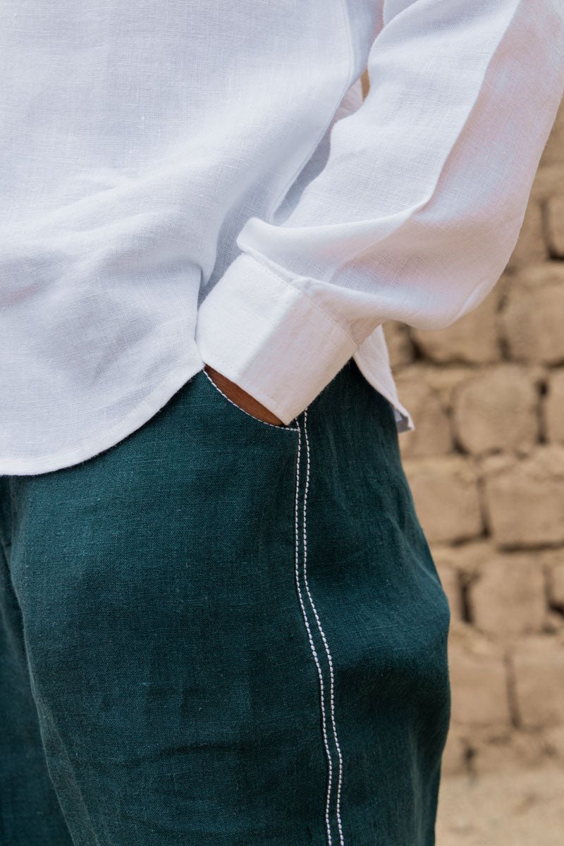 Running stitch trouser - Chi Linen