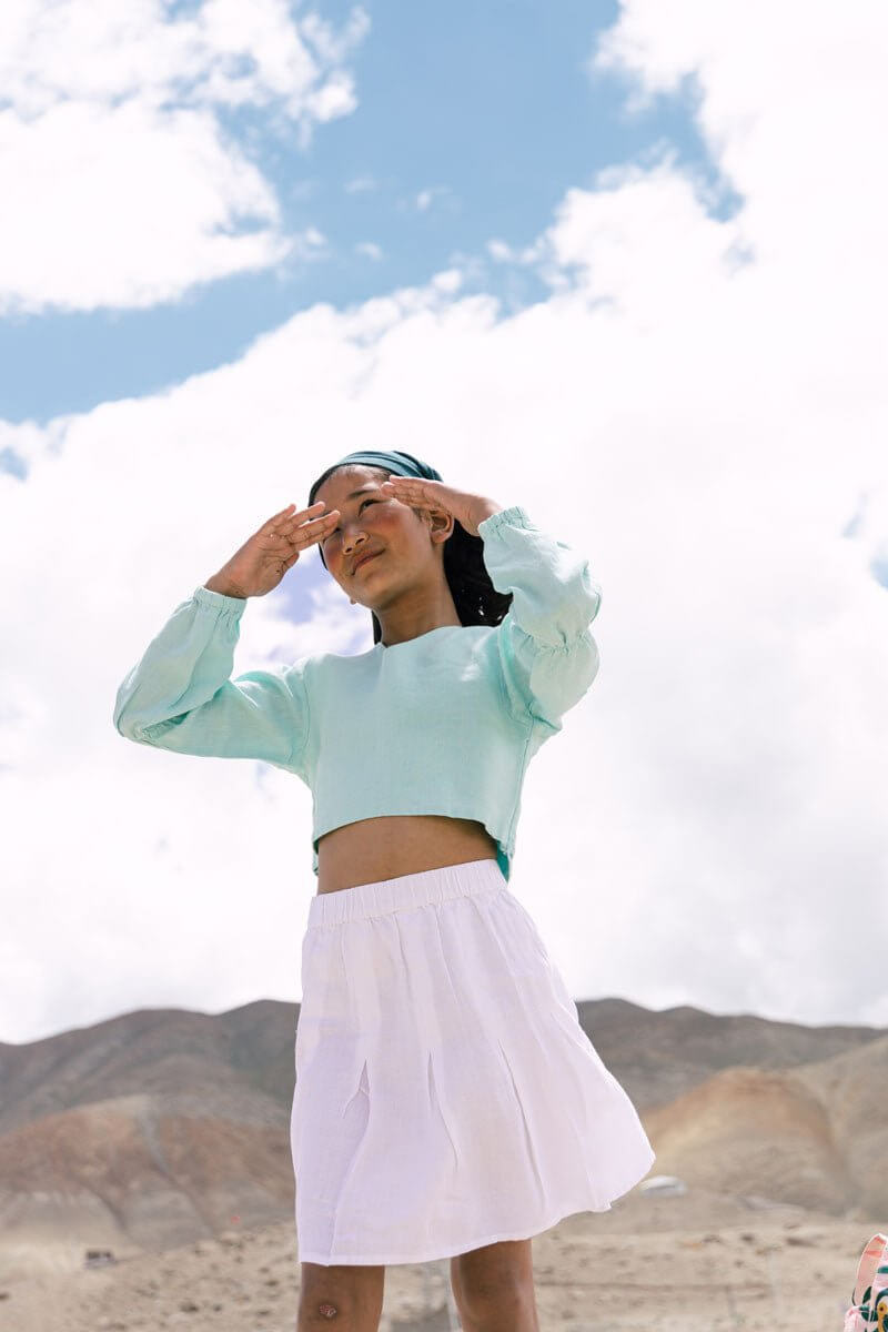 Box pleated skirt - Chi Linen