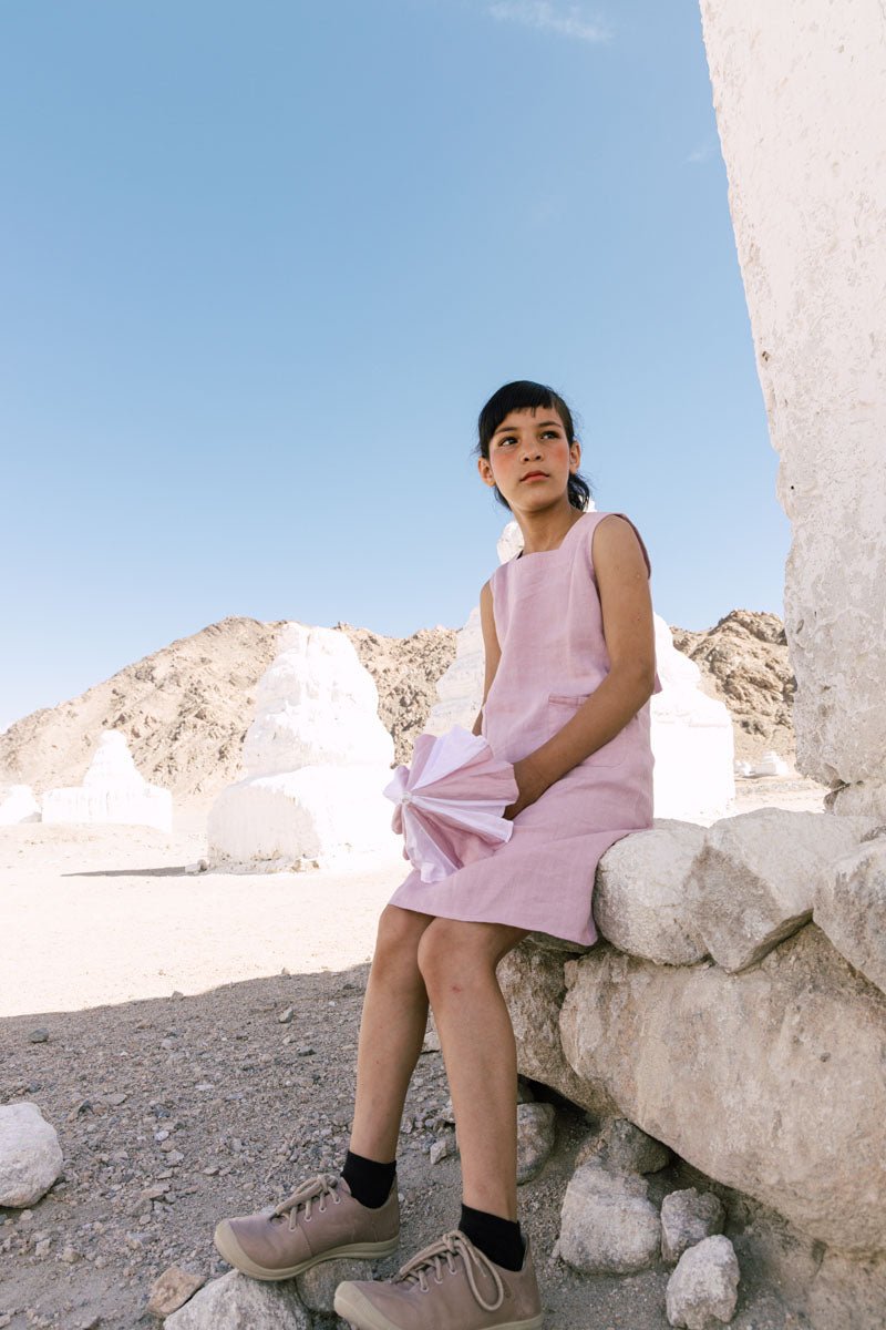 Two pocket tie up frock - Chi Linen