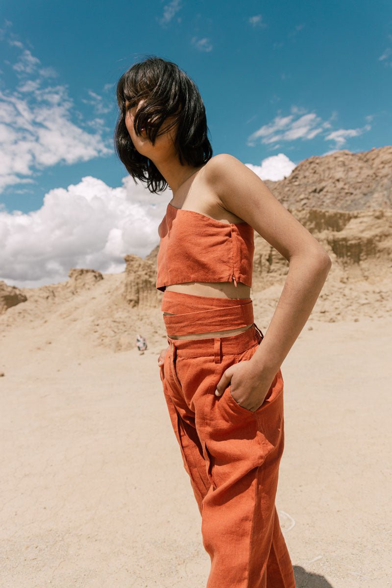 One shoulder top co-ords - Chi Linen