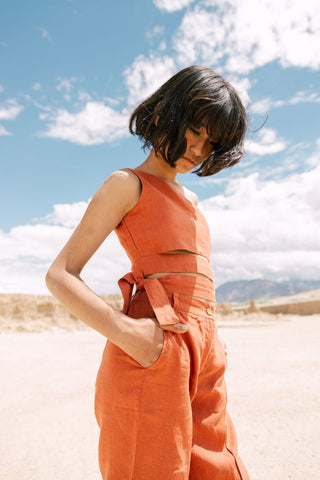 One shoulder top co-ords - Chi Linen