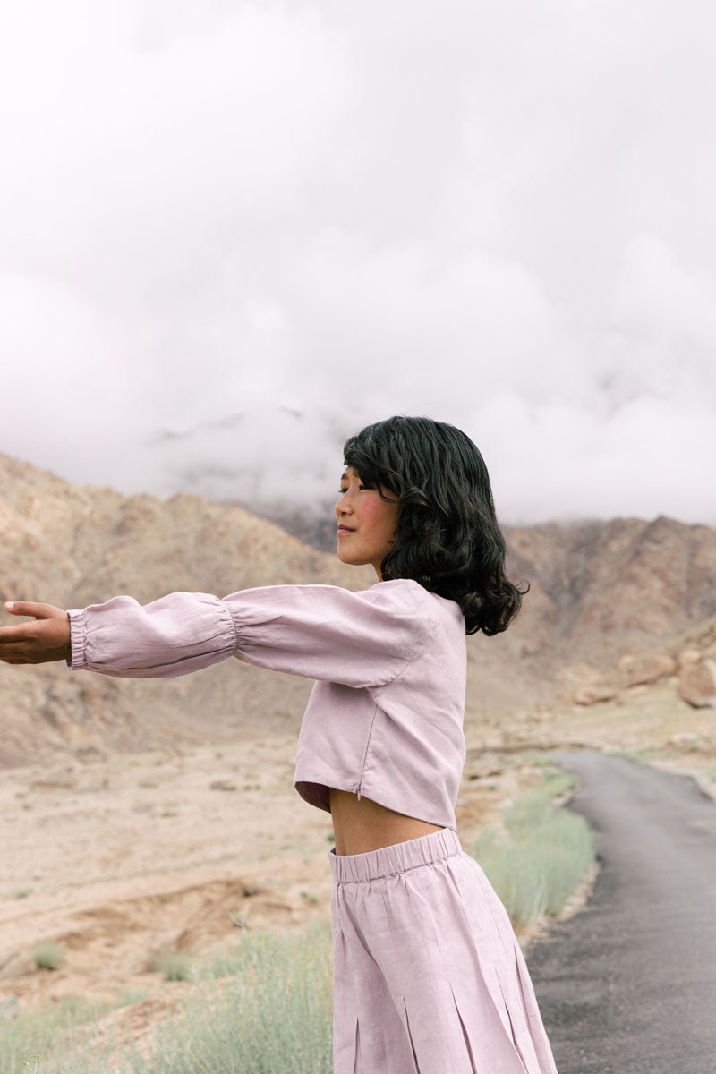 Puff sleeve crop top - Chi Linen