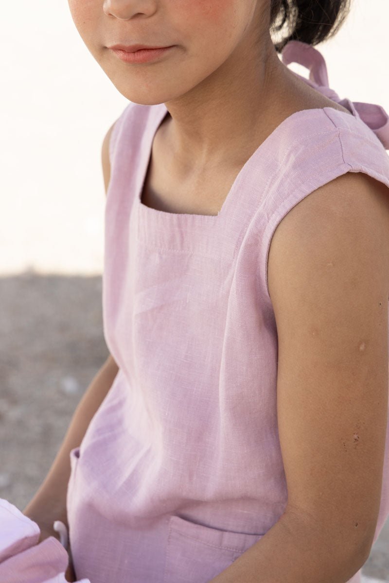 Two pocket tie up frock - Chi Linen