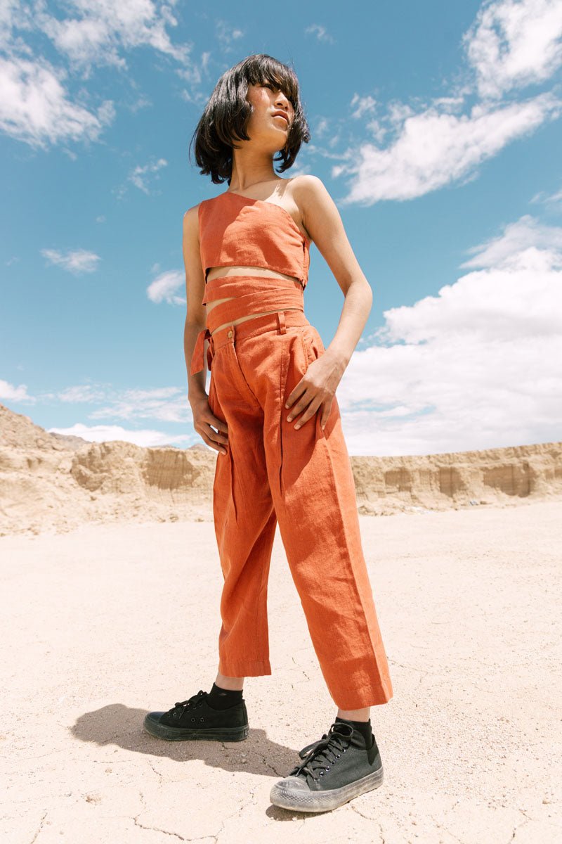 One shoulder top co-ords - Chi Linen