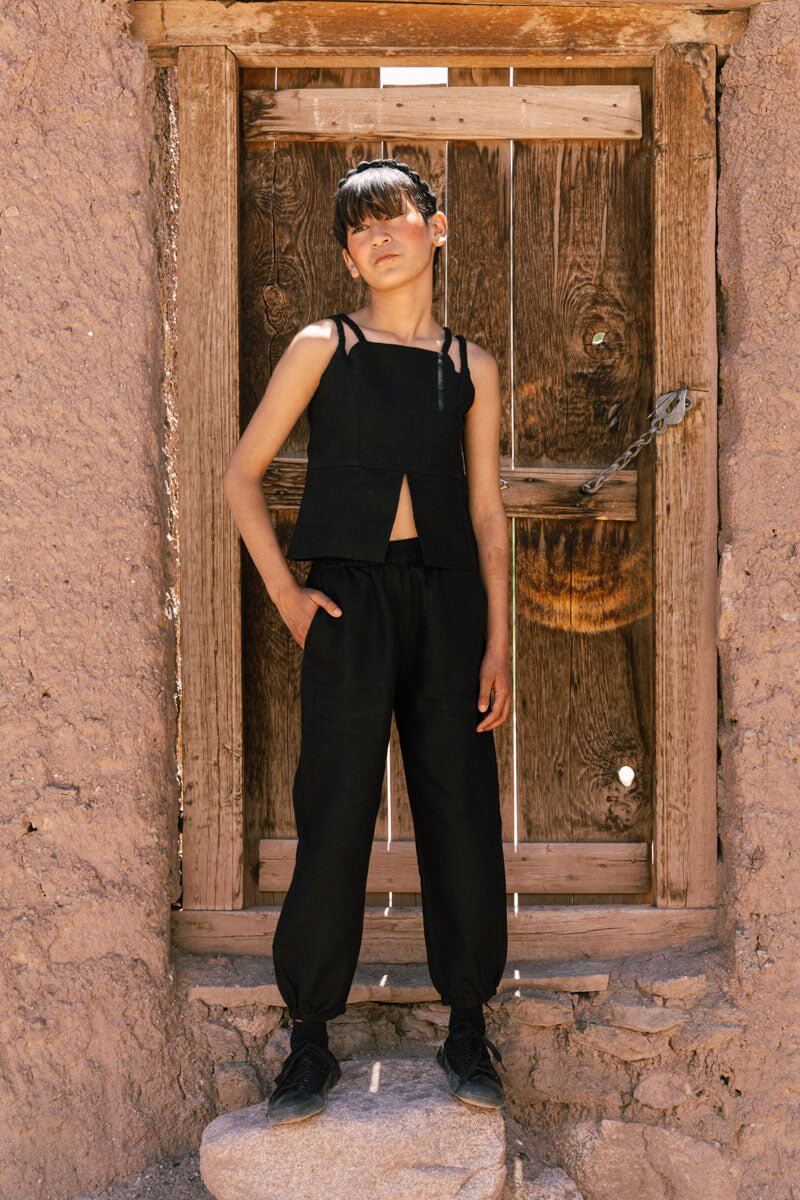 Braided top & Harem pants set - Chi Linen
