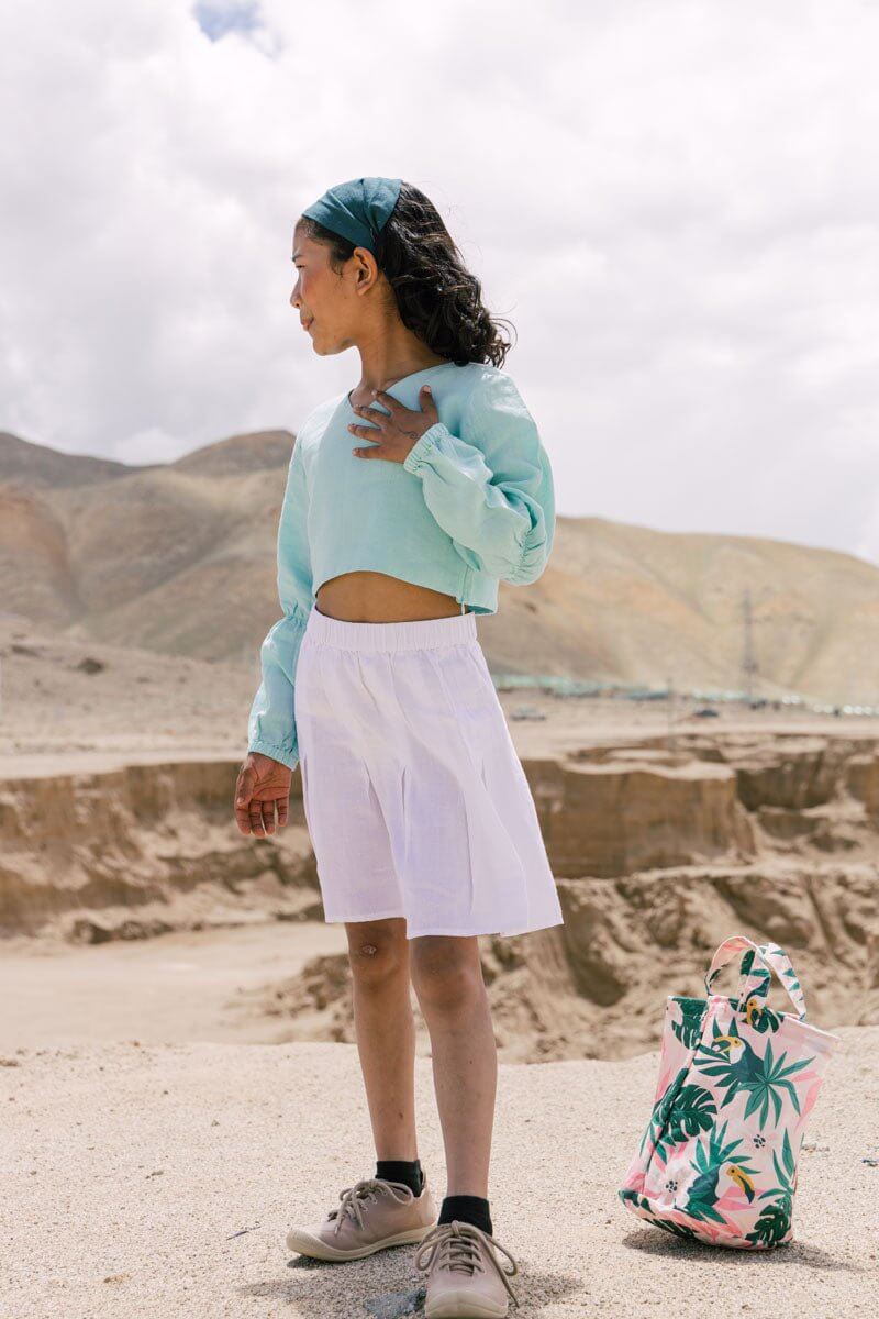 Box pleated skirt - Chi Linen