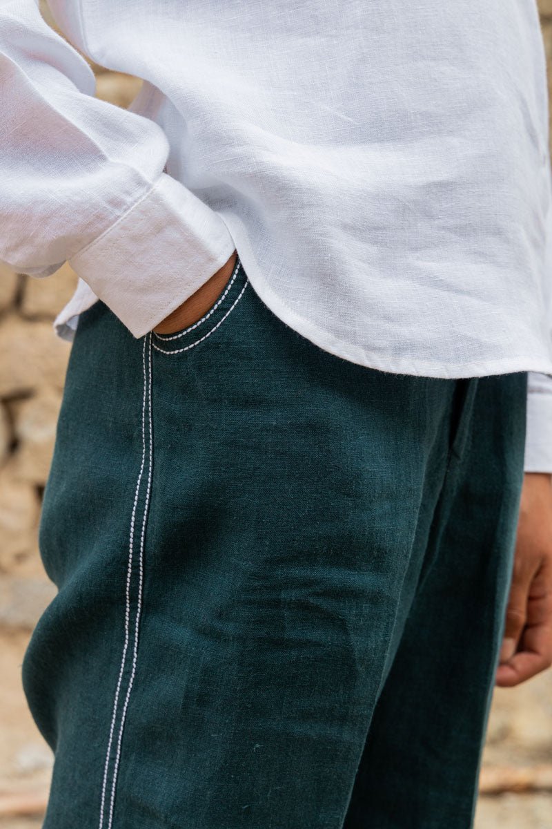 Running stitch trouser - Chi Linen