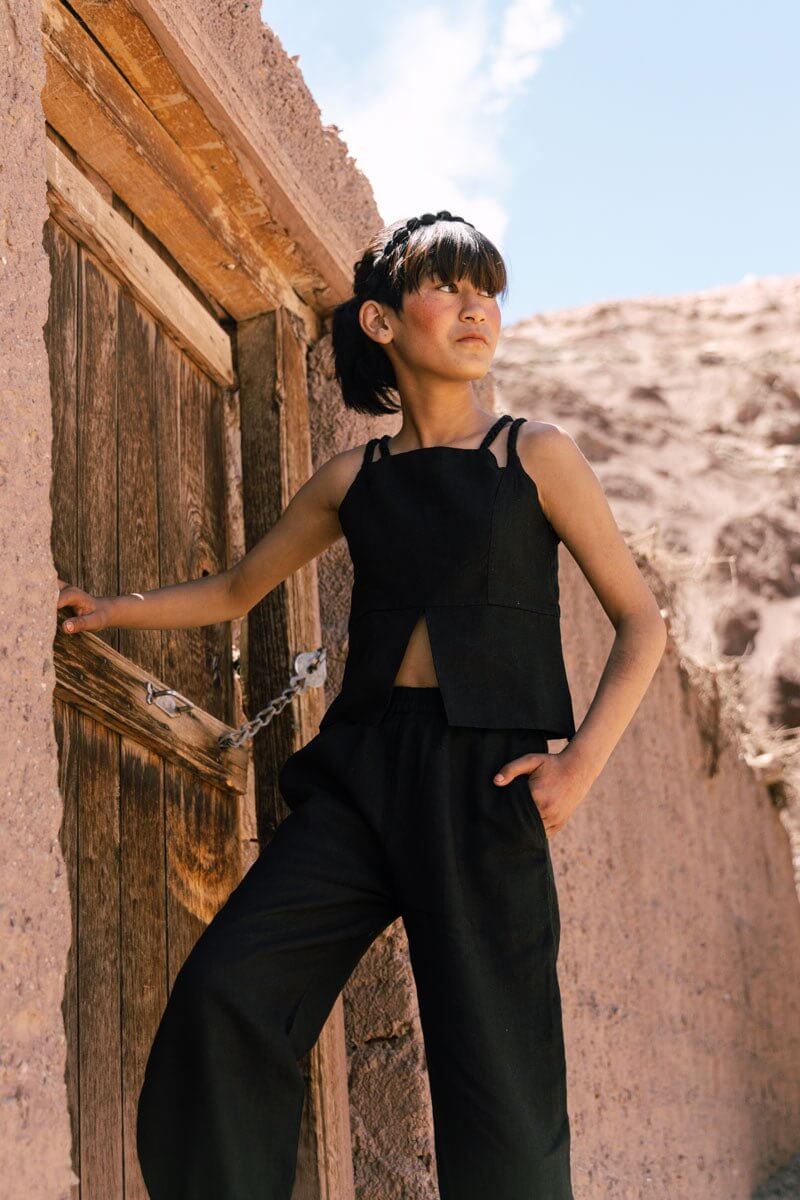 Braided top & Harem pants set - Chi Linen