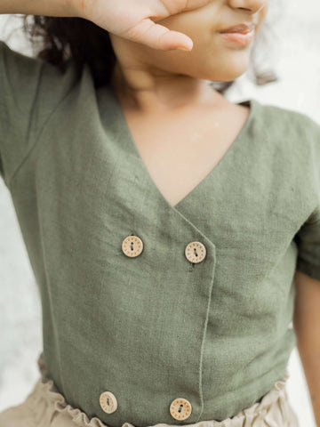 Four Button Linen Top