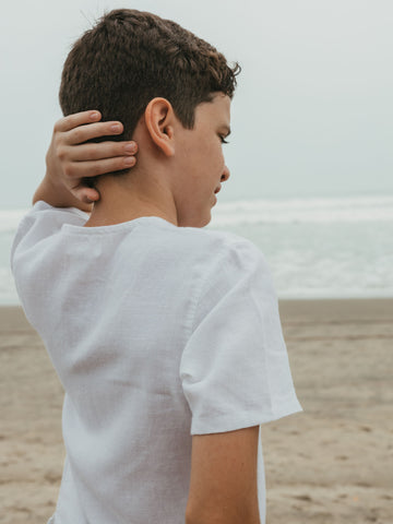 Short Sleeve Linen Shirt - Chi Linen