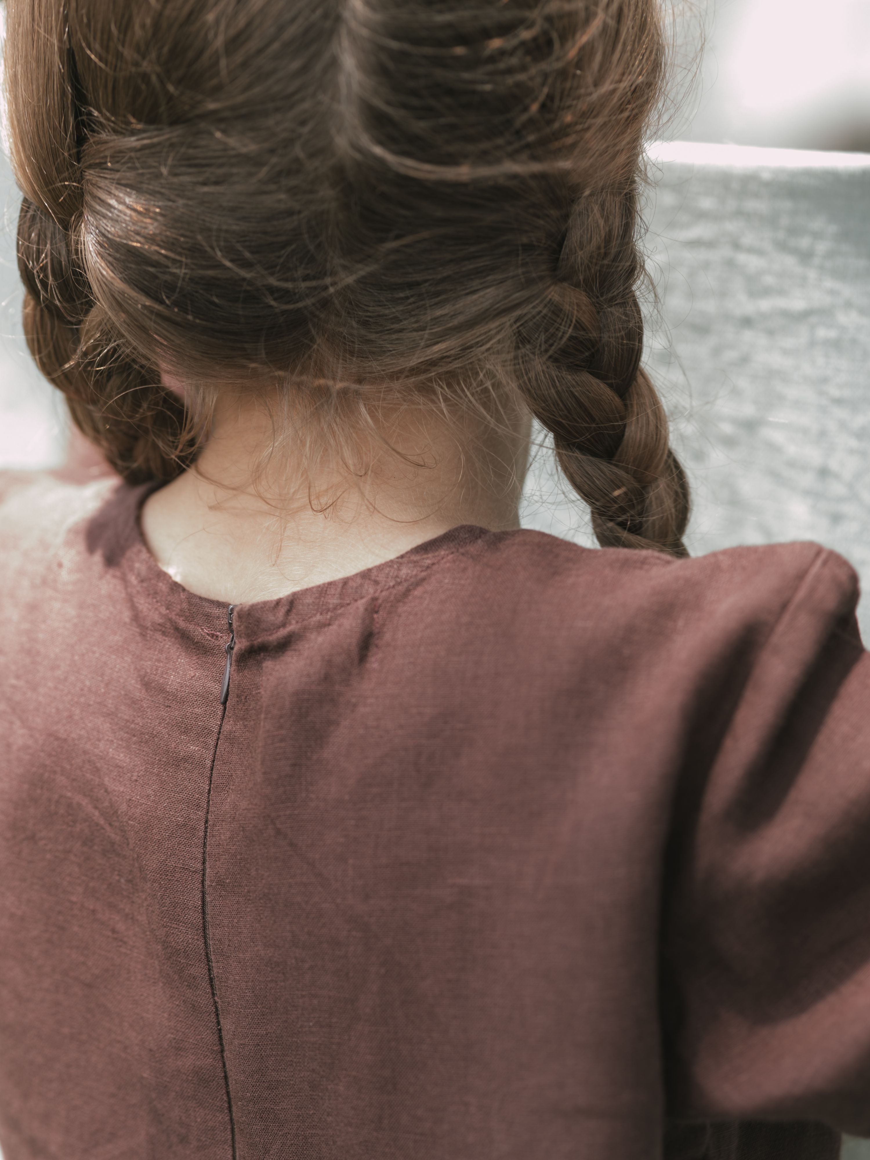 Long Sleeve Cuff Linen Frock - Chi Linen