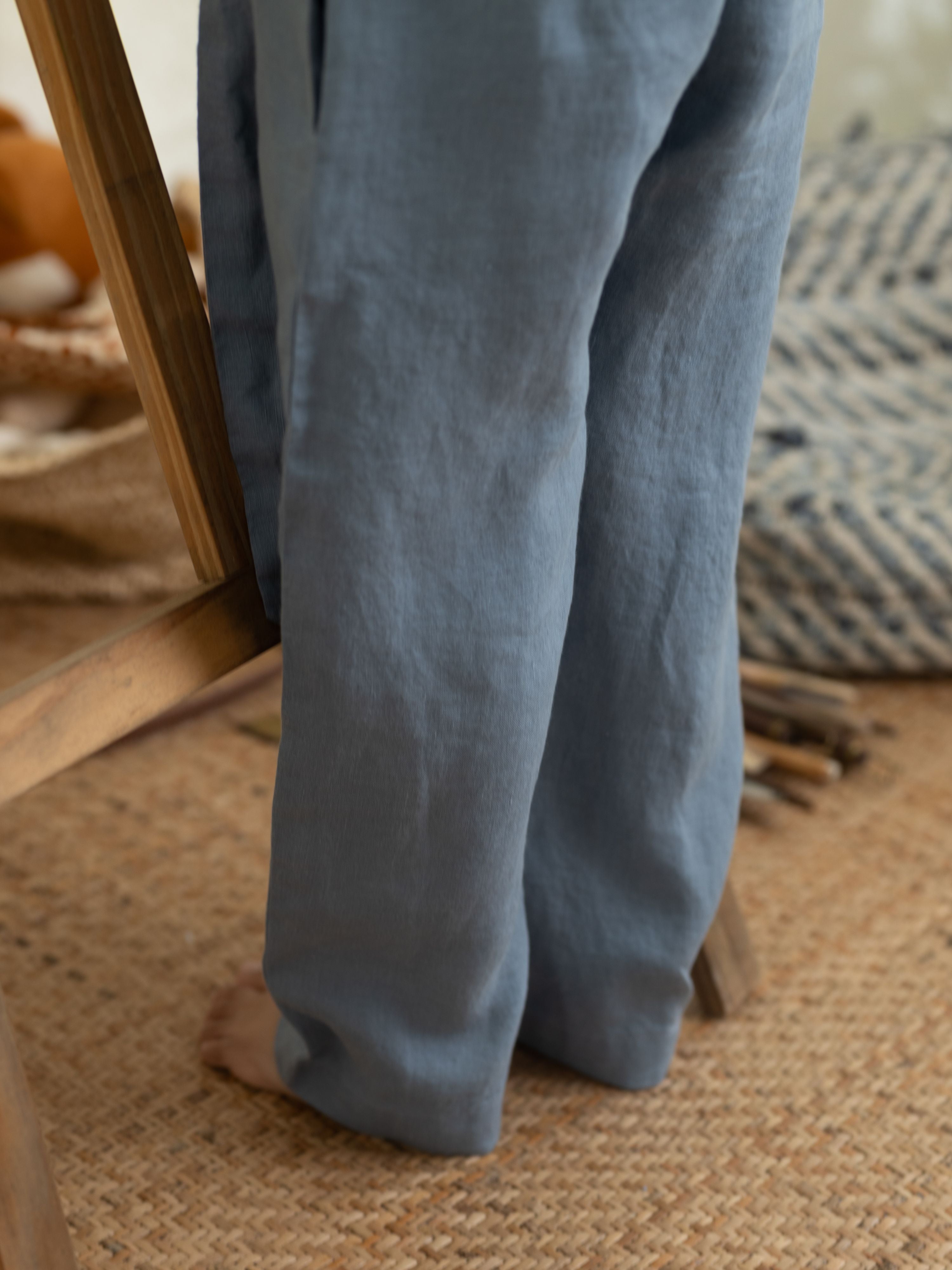 Short Sleeve Linen Jumpsuit - Chi Linen