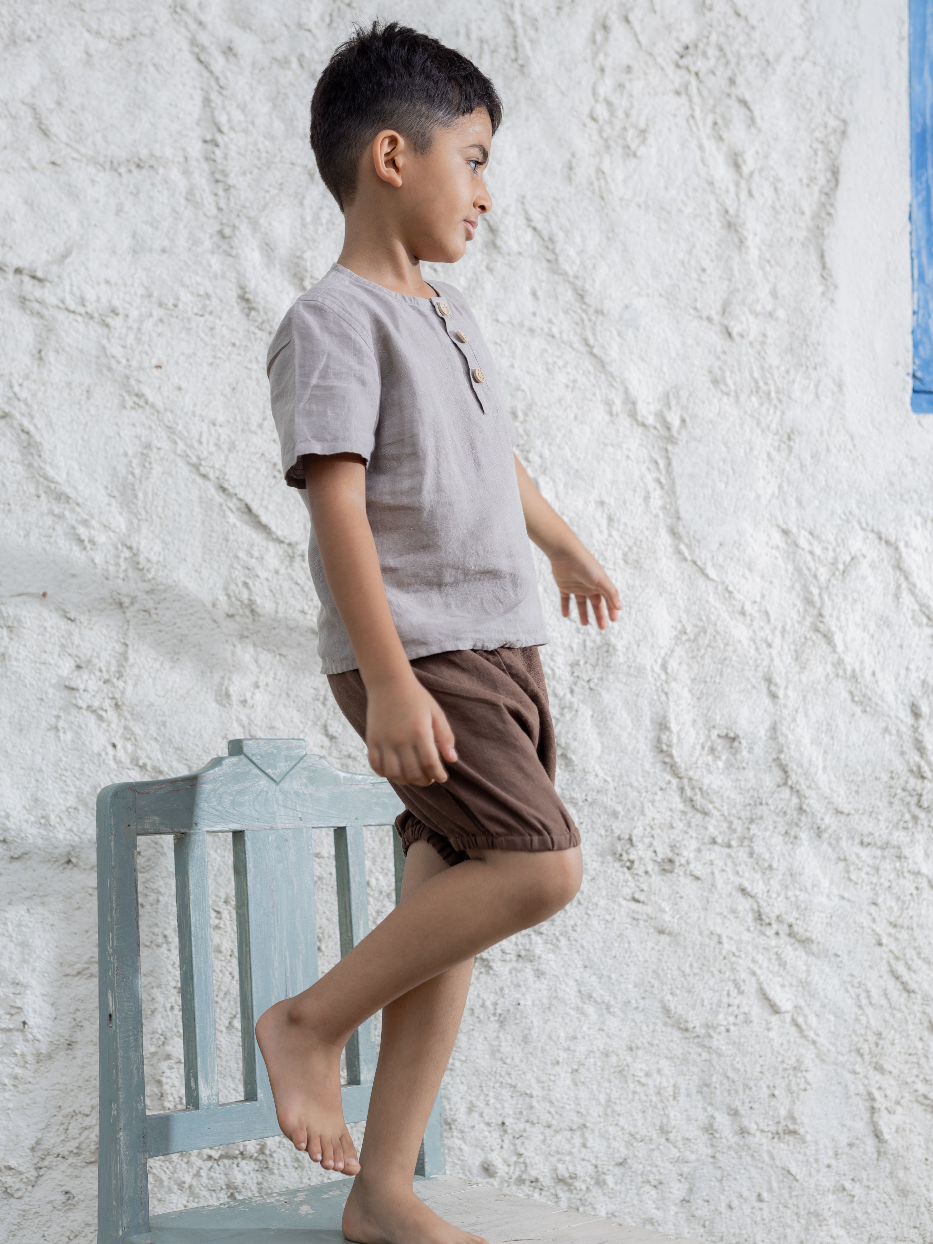 Short Sleeve Linen Shirt - Chi Linen