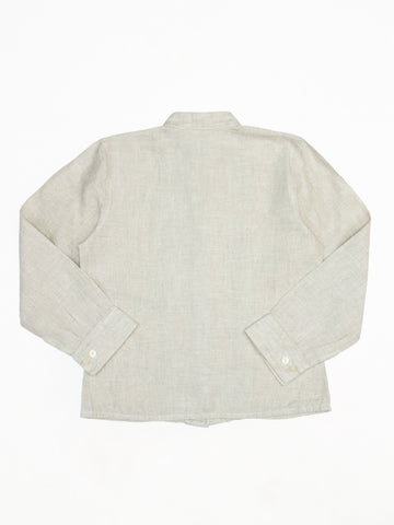 Long Sleeve Band Linen Shirt - Chi Linen