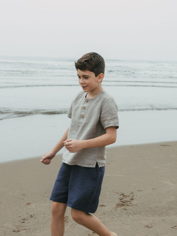 Short Sleeve Linen Shirt - Chi Linen