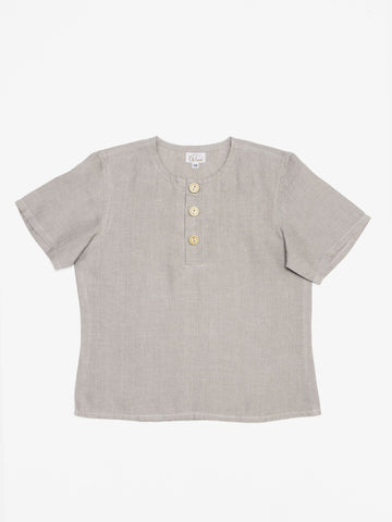 Short Sleeve Linen Shirt - Chi Linen