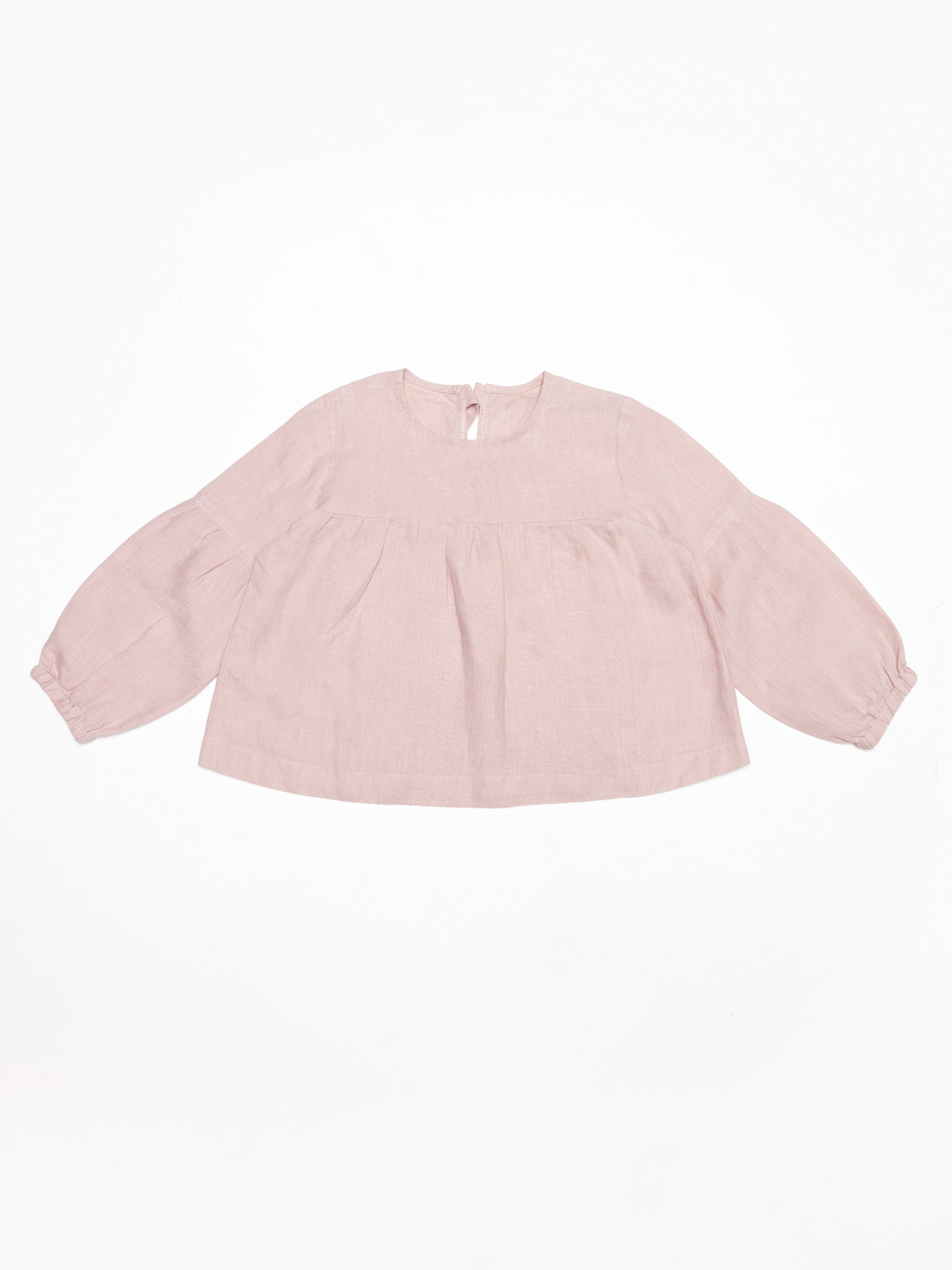 Puff Sleeve Linen Top - Chi Linen